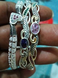 combo gota chandi bangles set