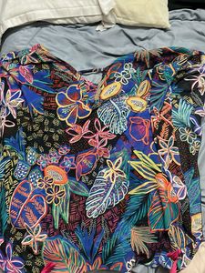 Vibrant Tropical Print Bikini Top