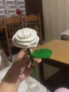 Handmade Crochet White Rose