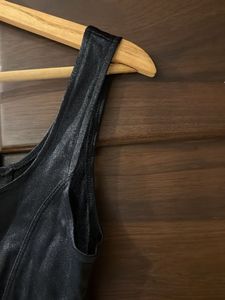 Black Faux Leather Corset Top