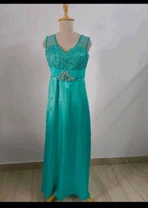 Stunning Teal Embellished Maxi Dress