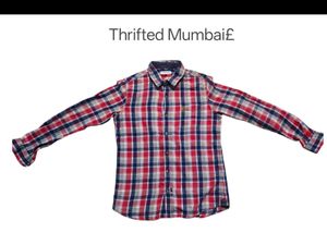 Men's Red & Blue Plaid Shirt