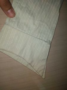 Light Green Striped Button-Down Shirt