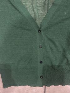 Green V-Neck Cardigan