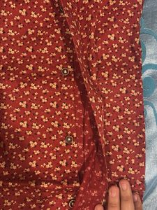 Men's Red Floral Print Shirt