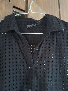Chic Black Eyelet Dress