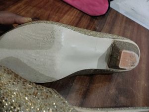Trendy Glitter✨Gold Ballet heels🎀