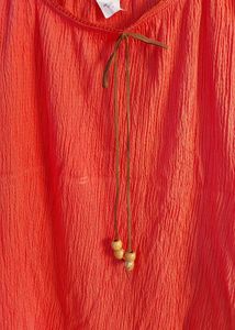 Boho Orange Crinkle Top