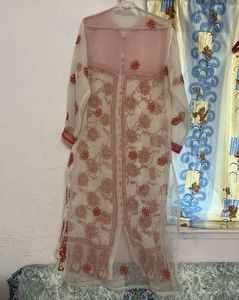 Elegant Embroidered georgette Lucknowi Kurta