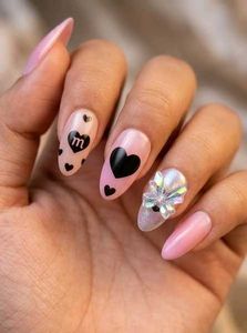 Cute Pink Heart Press-On Nails