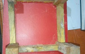 Wooden puja chauki Red color