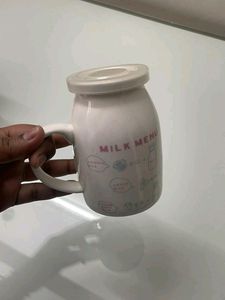 Milk Glass Cup With Lid