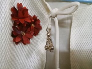 White Textured Bolero Shrug with Floral Detail