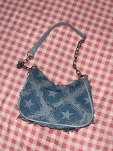 denim star shoulder bag