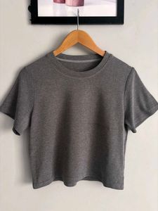 Comfortable Grey Crew Neck T-Shirt
