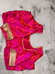 Vibrant Pink Brocade Blouse customised in botique