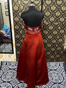 Elegant Red Embellished Gown