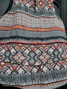 Boho Print Cold Shoulder Top