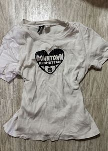 White Downtown Manhattan Heart T-Shirt