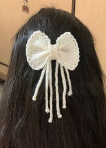 Handmade Crochet Bow Hair Clip
