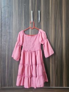Pink Tiered Smocked Dress