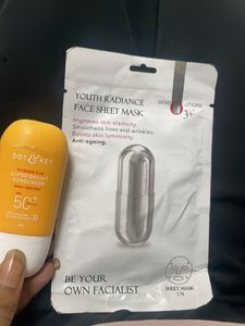 Combo of  Dot&key sunscreen and O3 sheet mask