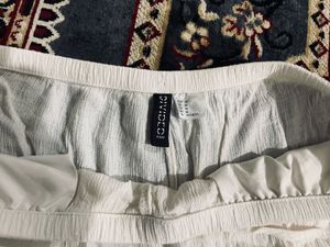 White Palzzo Drawstring Pant