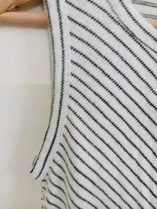 Striped Sleeveless Tie-Front Top