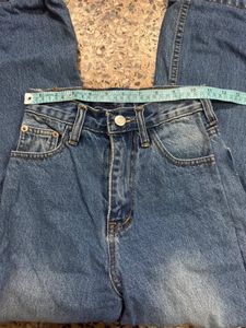 Kids Blue Denim Wide Leg Jeans