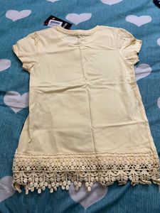 Girls (7-8y) Yellow Lace Top