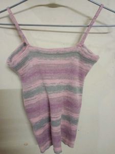 Striped Twist Front Crop Top