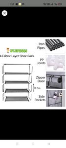 iron and fabric multipurpose shoe rack