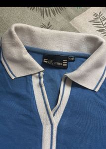 Chic Blue Collared Polo Shirt