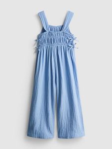 Chic Blue Smocked Jumpsuit