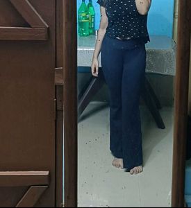 Navy Blue Wide Leg Pants