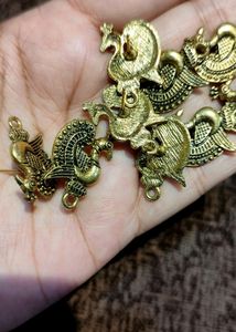 New Raw Peacock Earrings Pair