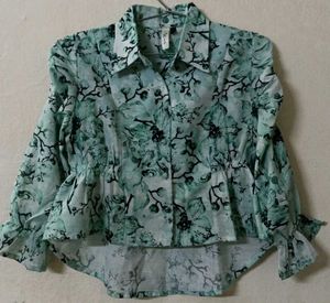 Bohemian Floral Print Peplum shirt