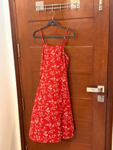 Red Floral Print Mini Dress