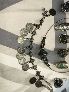 Boho Oxidized Silver Jewelry Set
