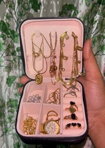 Pink Faux Leather Jewelry Organizer
