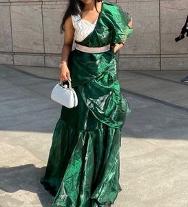 indo western saree along with blouse