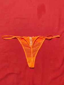 Primark Orange Floral Lace Thong Panty