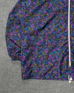 Korean Abstract Hooded Windbreaker Jacket
