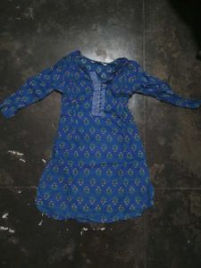 💙 Beautiful Blue Printed Kurta – Worn Only Twice!