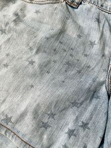 y2k star print denim shorts