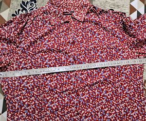 Forever By COBB Shirt Floral Print Puffed Shoulder
