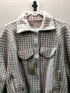 Imported women's houndstooth tweed jacket/sweater