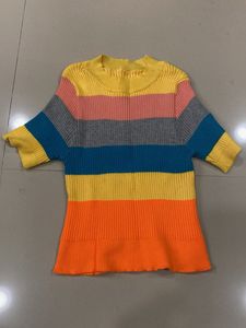 Colorful Striped Knit Top