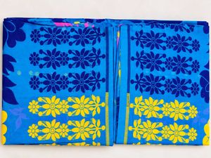 Vibrant Blue Floral Dhakai Jamdani Saree