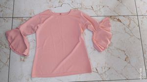 Cute Pink Bell Sleeve Top